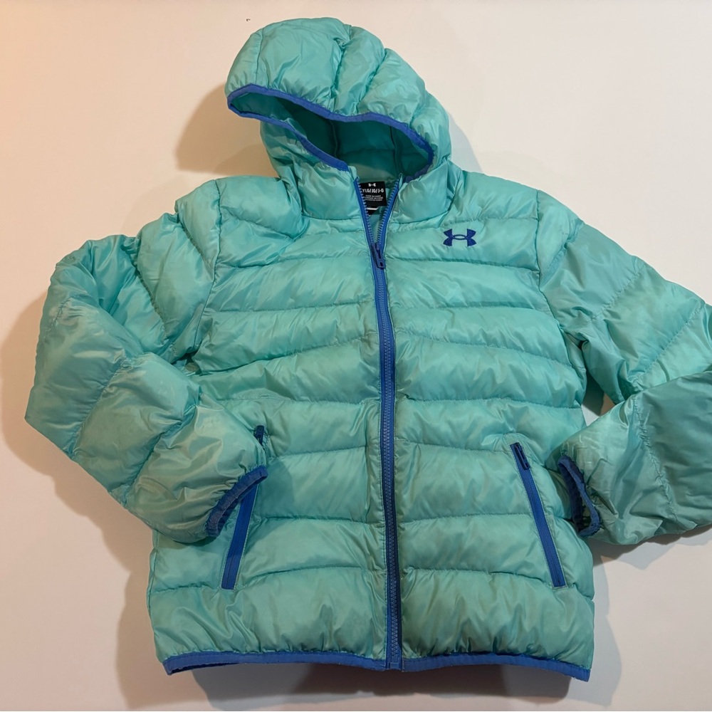 YOUTH LARGE | Under Armour Aqua Blue Prime Puffer Jacket